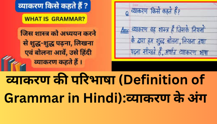 व्याकरण की परिभाषा (Definition of Grammar in Hindi):व्याकरण के अंग