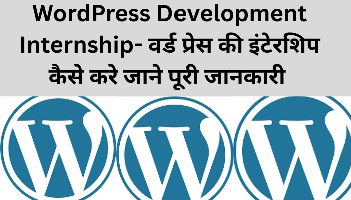 WordPress Development Internship- वर्ड प्रेस की इंटेरशिप कैसे करे जाने पूरी जानकारी