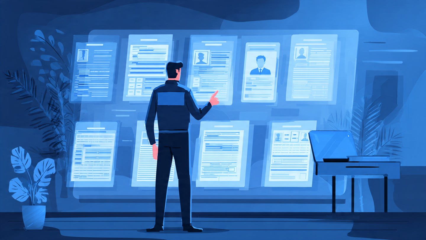 “Delhi Police exam slot booking concept, student selecting exam city and date on digital screen, blue police theme, clean interface, exam form visuals, HD illustration”